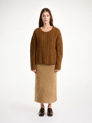 By Malene Birger Cierra Cable-knit Sweater Knitwear Bison | USA_BB91834