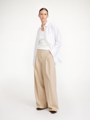 By Malene Birger Cymbaria High-waisted Trousers Cinnamon Brown | USA_BB60319