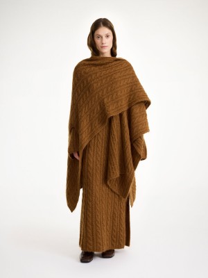 By Malene Birger Kassillas Wool-blend Poncho Knitwear Bison | USA_BB10734