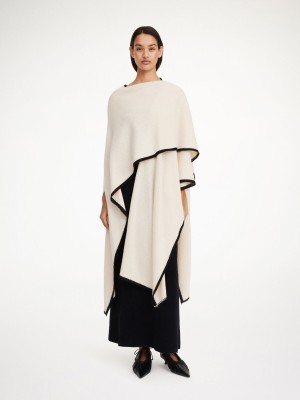 By Malene Birger Kassira Merino-blend Poncho Knitwear Oyster Gray | USA_BB10464