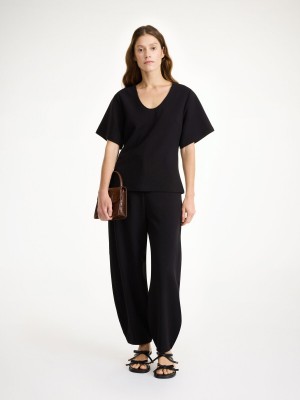 By Malene Birger Lunae T-shirt Tops Black | USA_BB41841