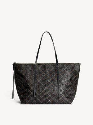 By Malene Birger Luze Tote Bags Dark Chokolate | USA_BB30116