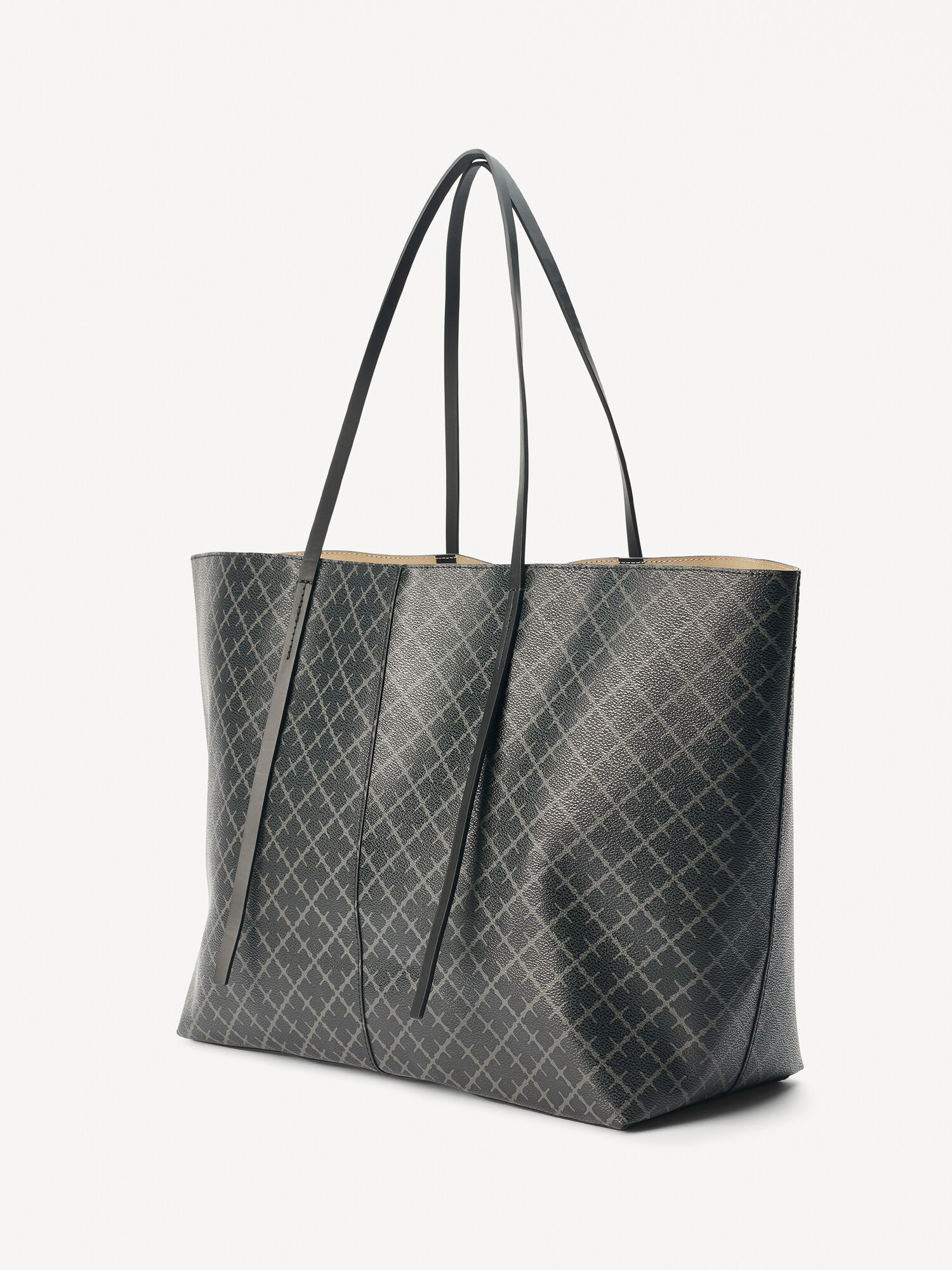 By Malene Birger Abi Printed Tote Bags Charcoal | USA_BB96890