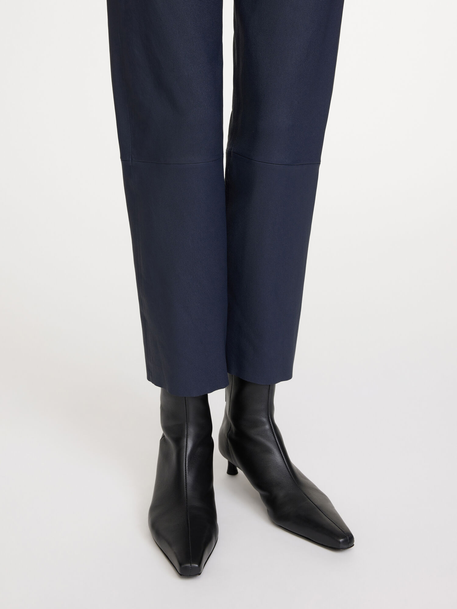 By Malene Birger Florentina Leather Trousers Navy Blazer | USA_BB53611