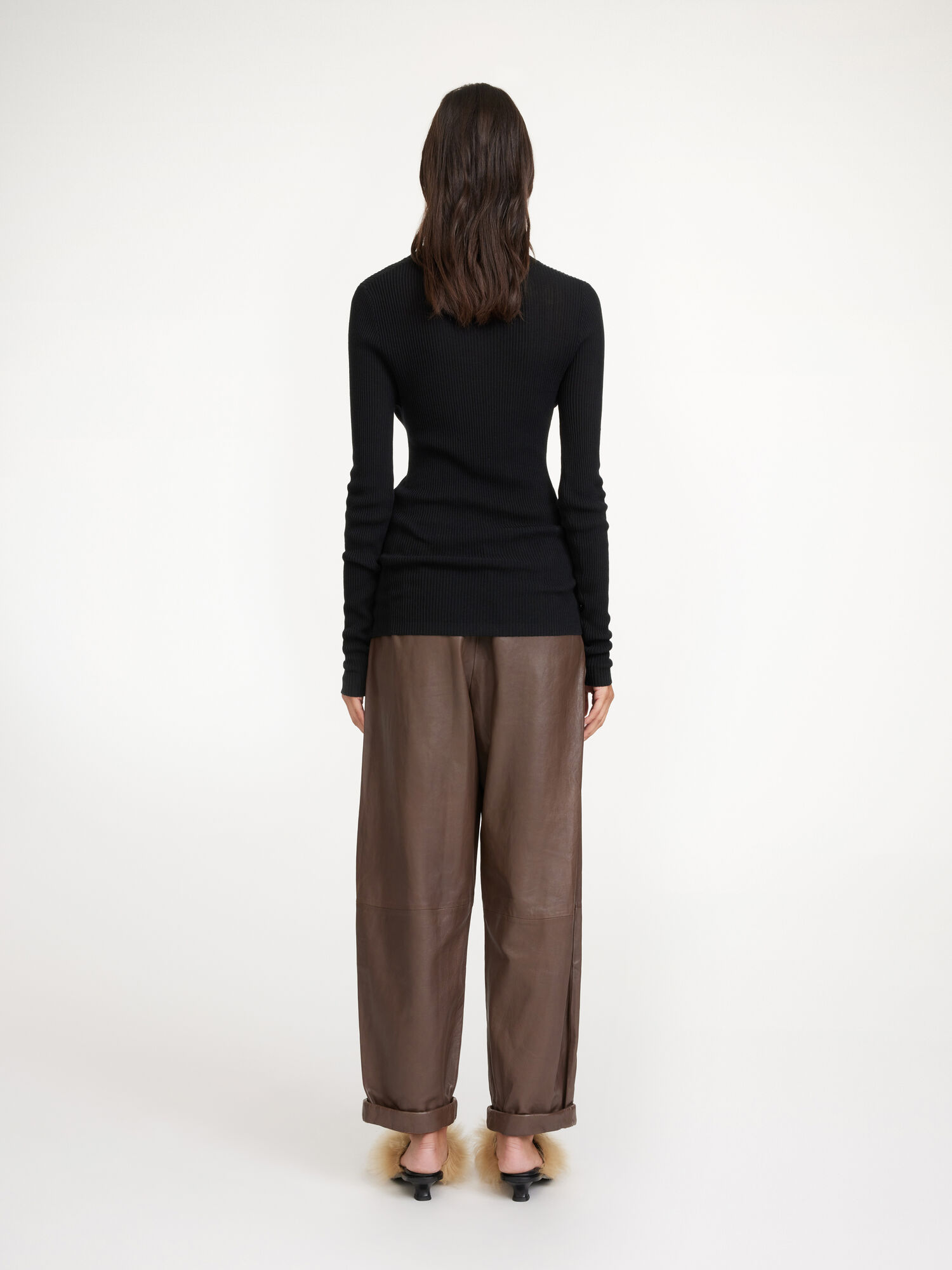 By Malene Birger Joanni Leather Trousers Warm brown | USA_BB51301