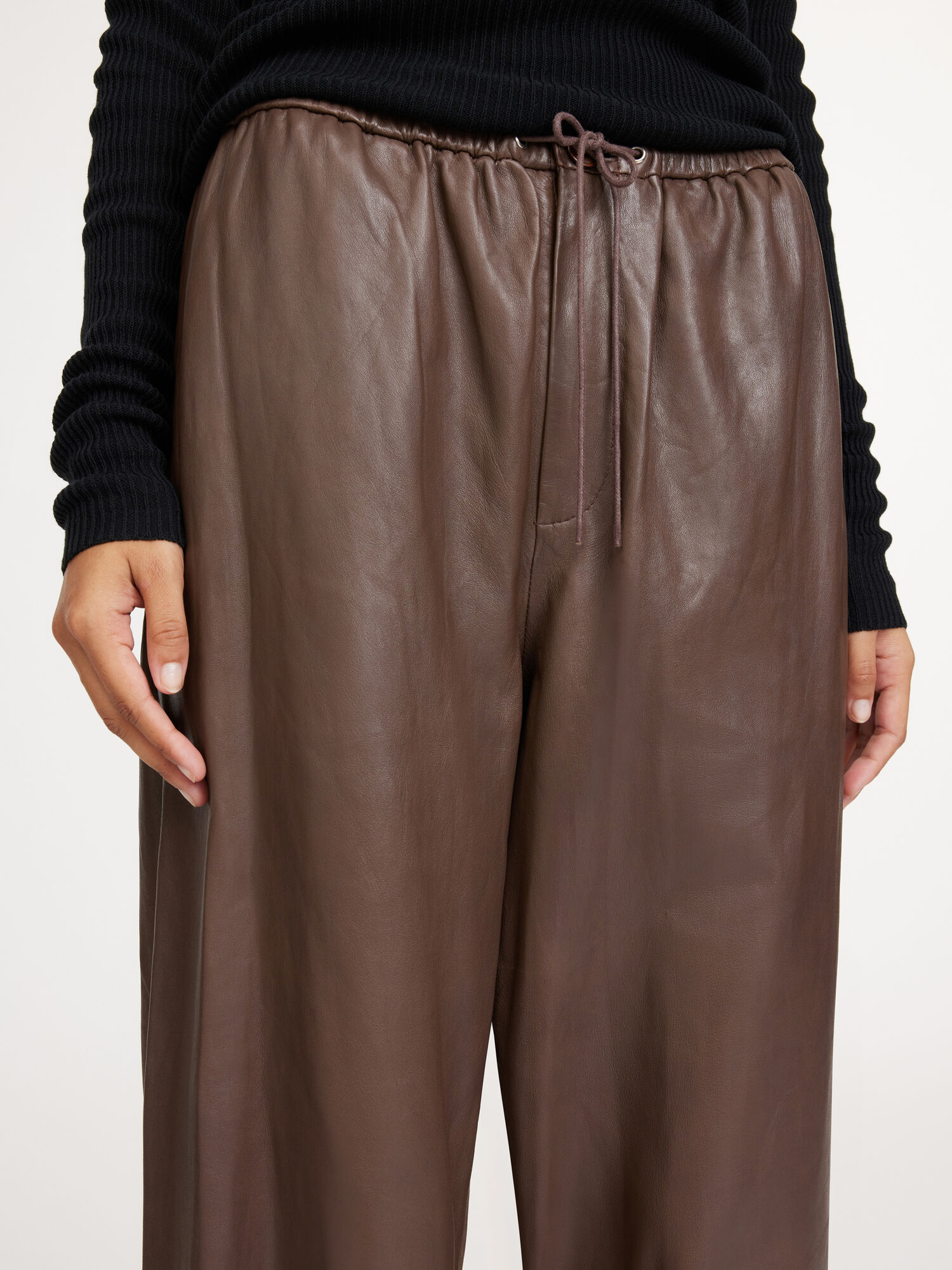 By Malene Birger Joanni Leather Trousers Warm brown | USA_BB51301