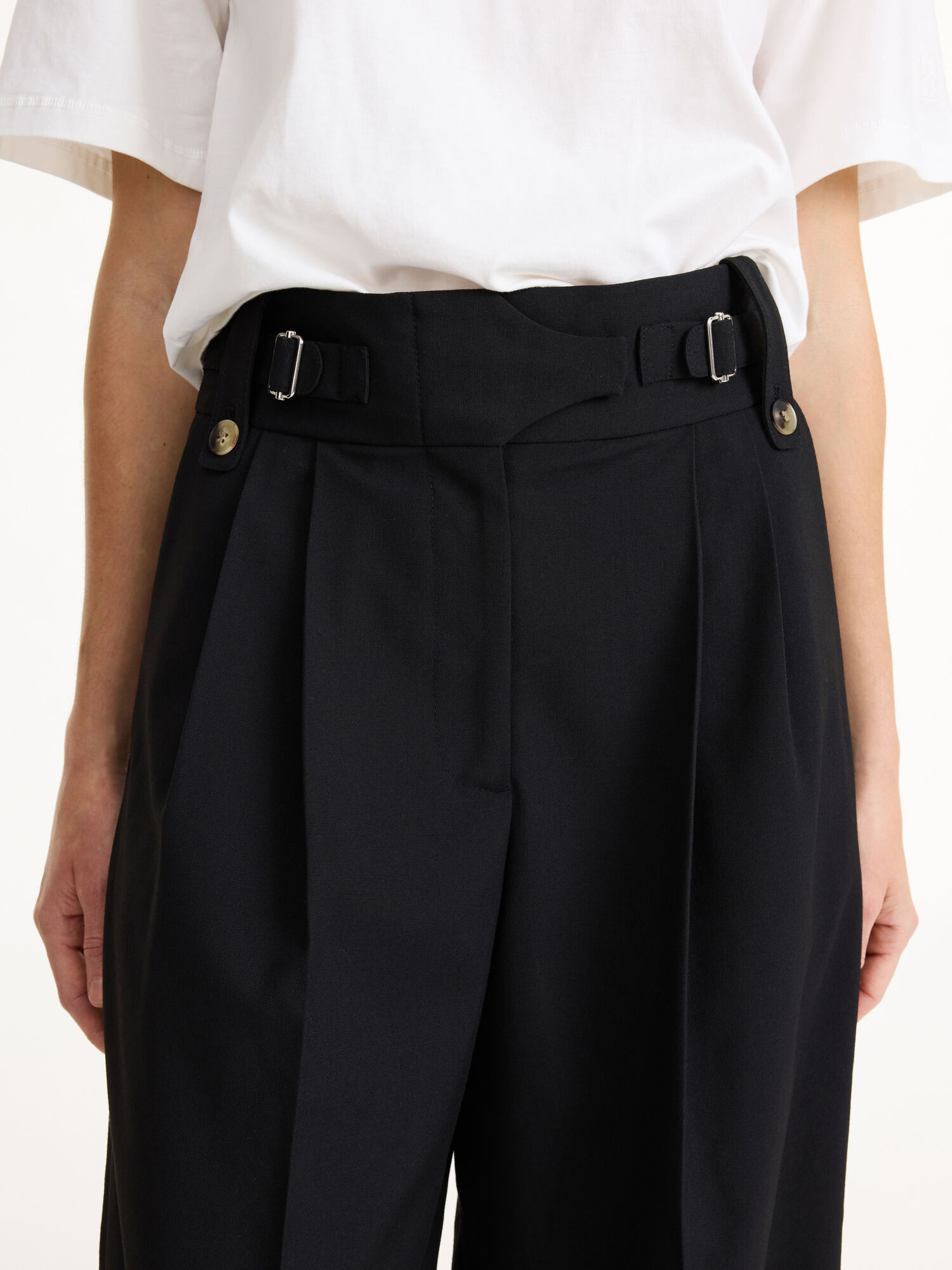 By Malene Birger Taal High-waisted Trousers Black | USA_BB20099