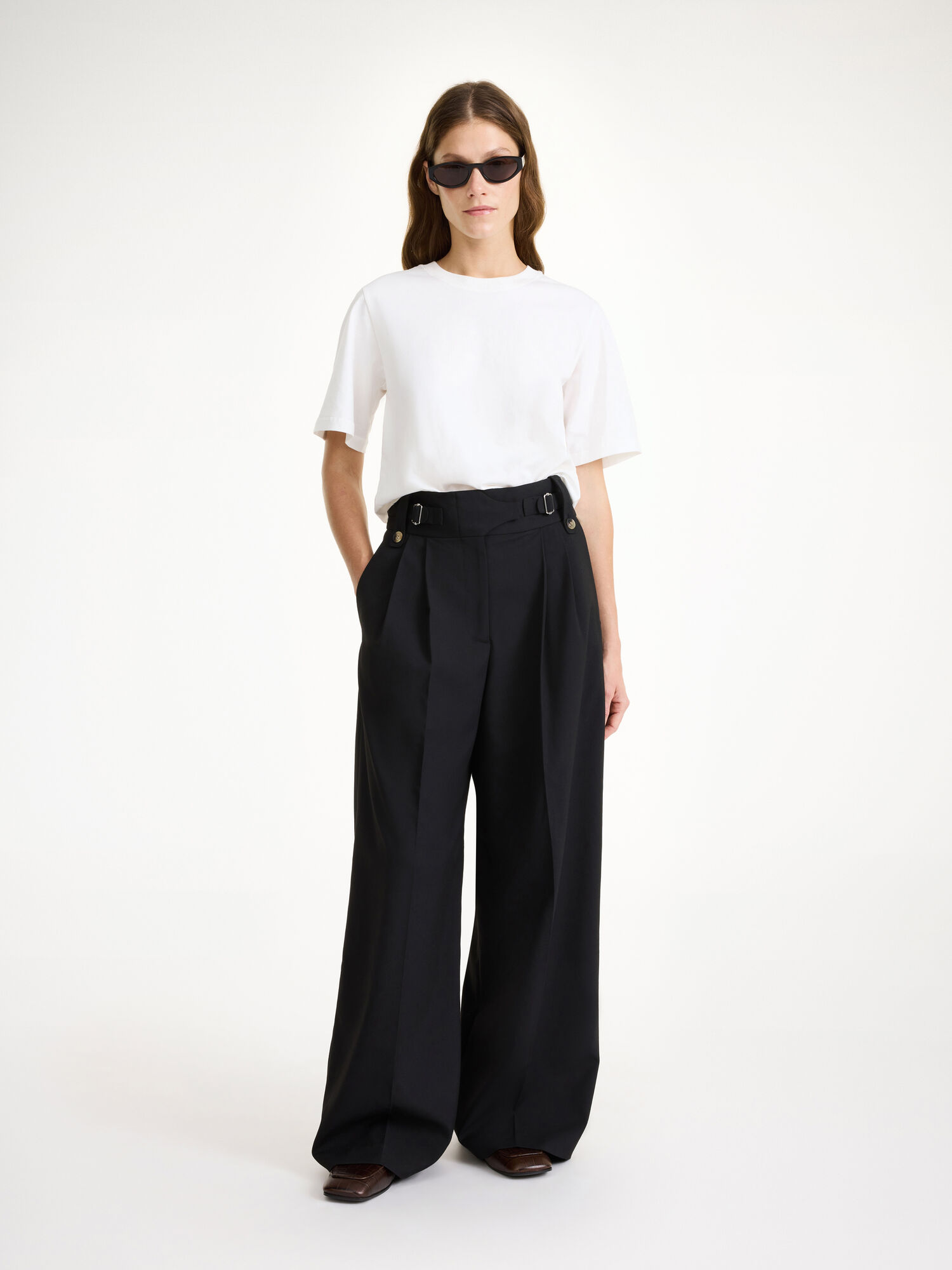 By Malene Birger Taal High-waisted Trousers Black | USA_BB20099